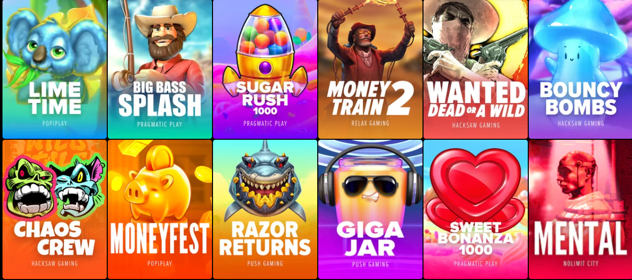 Placeholder screenshot: Pokies grid